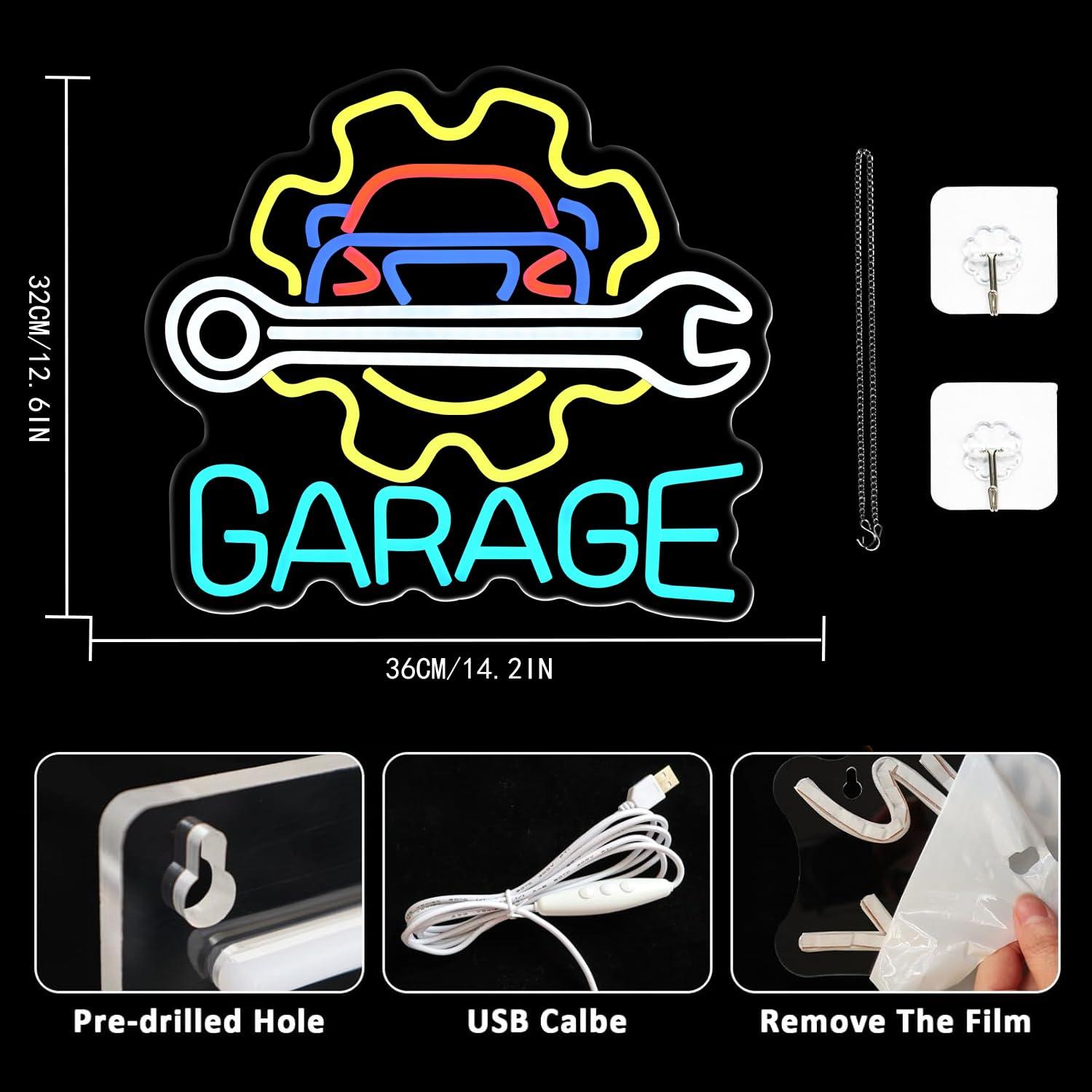 Garage Neon Sign USB Powered L - Auto Repair Shop recension och pris